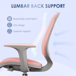 STILVORA Office Chair with Adjustable Height & Mesh Back in Pink - thumbnail 8