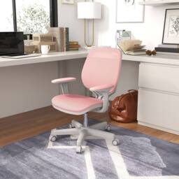 STILVORA Office Chair with Adjustable Height & Mesh Back in Pink - thumbnail 2