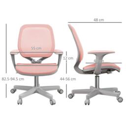 STILVORA Office Chair with Adjustable Height & Mesh Back in Pink - thumbnail 3