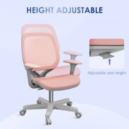 STILVORA Office Chair with Adjustable Height & Mesh Back in Pink - thumbnail 7
