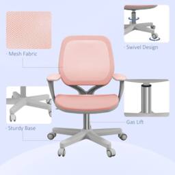 STILVORA Office Chair with Adjustable Height & Mesh Back in Pink - thumbnail 9