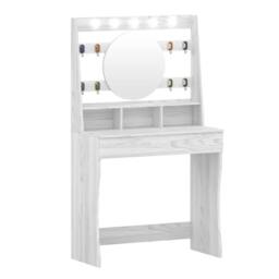 KEEPREAPER Stylish Dressing Table with Lights & Adjustable Lighting Colours in Light Grey - thumbnail 2