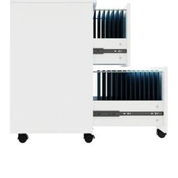 ERGOVEXA 2 Drawers Mobile File Cabinet Wooden Office Desk Rolling White - thumbnail 5