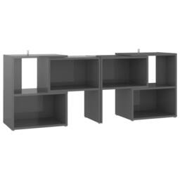 Berkfield Home TV Cabinet High Gloss Grey 104x30x52 cm Engineered Wood - Size: 104 x 30 x 52 cm - thumbnail 1