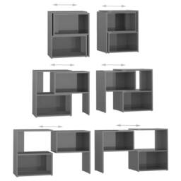 Berkfield Home TV Cabinet High Gloss Grey 104x30x52 cm Engineered Wood - Size: 104 x 30 x 52 cm - thumbnail 6