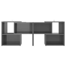 Berkfield Home TV Cabinet High Gloss Grey 104x30x52 cm Engineered Wood - Size: 104 x 30 x 52 cm - thumbnail 3