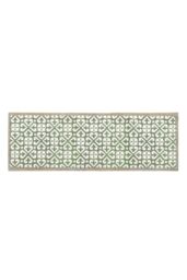 My Mat Washable Nylon Harlequin Tile Green Indoor Mat in Light Green - Size: 50 cm x 75 cm