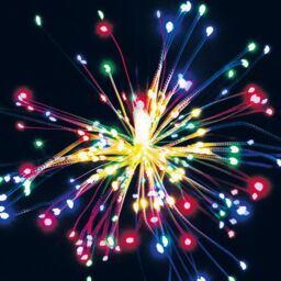 mysmartbuy Hanging LED Starburst Light - Battery Powered Indoor Outdoor Decoration with 80 Multicoloured LEDs & 9 Light Settings - H40cm - thumbnail 2