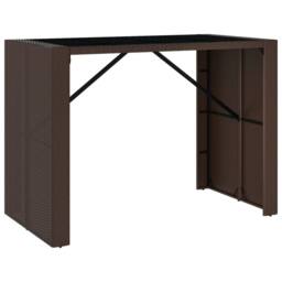 Berkfield Home Beautiful 5 Piece Garden Bar Set with Cushions Brown Poly Rattan - thumbnail 7