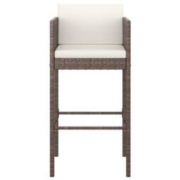 Berkfield Home Beautiful 5 Piece Garden Bar Set with Cushions Brown Poly Rattan - thumbnail 5