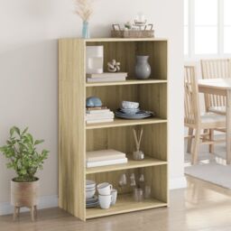Berkfield Home Highboard Sonoma Oak 70x41x124 cm Engineered Wood in Brown - Size: 70 x 41 x 124 cm - thumbnail 1