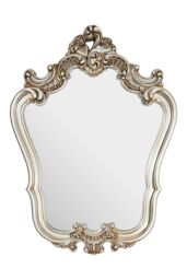 Orsina Elegant Champagne Finish Rose Crest Wall Mirror, Light Enhancing Hallway Mirror, Functional Wall Mirror in Gold - thumbnail 1