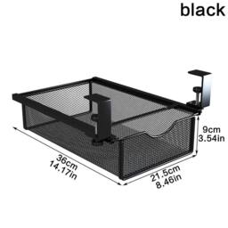 Havendro Metal Storage Organiser Drawer Pull out Stackable Clothes Basket in Black - thumbnail 2