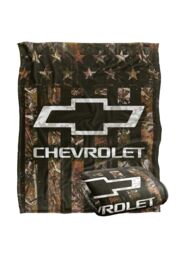 Chevrolet Chevy Camo Logo Silky Touch Super Soft Throw Blanket 152 X 127 cm in White - thumbnail 2