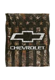 Chevrolet Chevy Camo Logo Silky Touch Super Soft Throw Blanket 152 X 127 cm in White - thumbnail 1