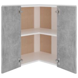 Berkfield Home Hanging Corner Cabinet Concrete Grey 57x57x60 cm Engineered Wood - Size: 57 x 57 x 60 cm - thumbnail 5
