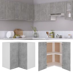 Berkfield Home Hanging Corner Cabinet Concrete Grey 57x57x60 cm Engineered Wood - Size: 57 x 57 x 60 cm - thumbnail 2