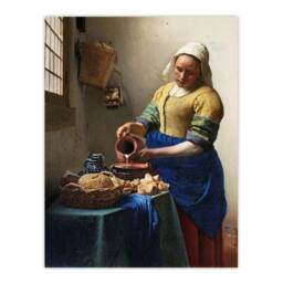 "Artery8 The Milkmaid Portrait Vermeer Vintage Wall Art Print Poster in Beige - Size: W18"" x H24""" - thumbnail 1