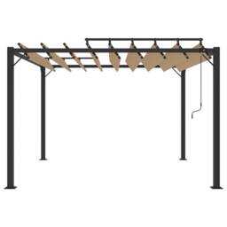 Berkfield Home Gazebo with Louvered Roof 3x3 m Taupe Fabric & Aluminium in Beige - thumbnail 1