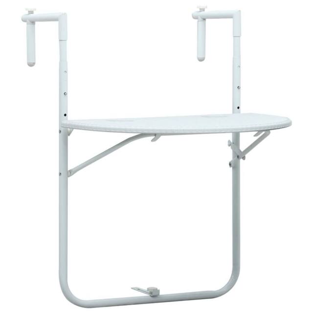 Berkfield Home Hanging Balcony Table White 60x64x83.5 cm Plastic Rattan Look - image 1