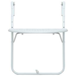 Berkfield Home Hanging Balcony Table White 60x64x83.5 cm Plastic Rattan Look - thumbnail 2