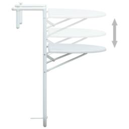 Berkfield Home Hanging Balcony Table White 60x64x83.5 cm Plastic Rattan Look - thumbnail 5
