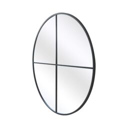 MirrorOutlet Black XL Circular Window Metal Wall & Leaner Mirror (180 x 180CM) - Size: 1 Pack - thumbnail 6