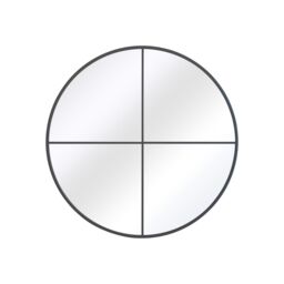 MirrorOutlet Black XL Circular Window Metal Wall & Leaner Mirror (180 x 180CM) - Size: 1 Pack - thumbnail 5