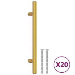 Berkfield Home Cabinet Handles 20 pcs Gold 128 mm Stainless Steel - thumbnail 2