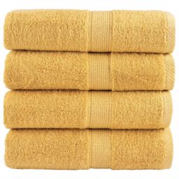 Berkfield Home Premium Soap Towels SOLUND 4pcs Gold 30x30cm 600gsm