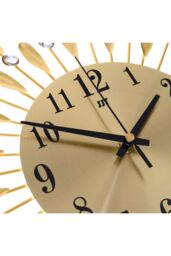 Living and Home 37.5cm Dia European Drop-Shape Metal Silent Wall Clock with Crystal, Gold - thumbnail 3