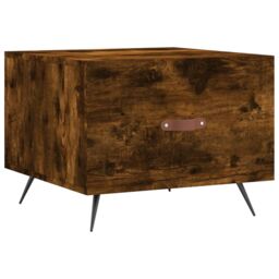 Berkfield Home Coffee Table Smoked Oak 50x50x40 cm Engineered Wood in Brown - Size: 50 x 50 x 40 cm - thumbnail 2
