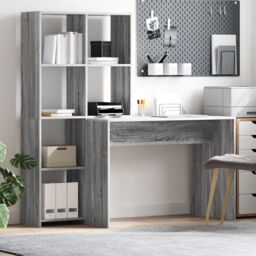 Berkfield Home with Shelf with Storage Grey sonoma Engineered wood - thumbnail 1
