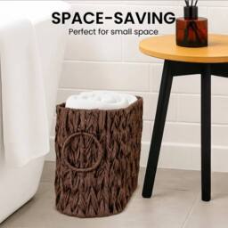 Kelvenix Brown Bathroom Toilet Paper Organizer Basket - thumbnail 4