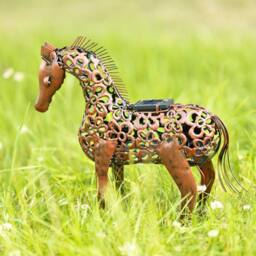 Marco Paul Bronze Effect Solar Powered Horse Outdoor Garden Ornament - Size: 30 cm - thumbnail 3
