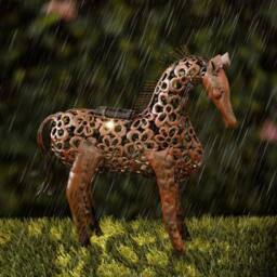 Marco Paul Bronze Effect Solar Powered Horse Outdoor Garden Ornament - Size: 30 cm - thumbnail 2
