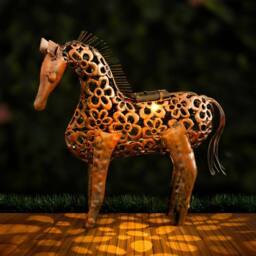 Marco Paul Bronze Effect Solar Powered Horse Outdoor Garden Ornament - Size: 30 cm - thumbnail 5