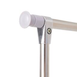 Living and Home Adjustable Stainless Steel 2-Rod Clothes Drying Rack Garment Rack with Wheels in Silver - thumbnail 3