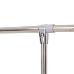 Living and Home Adjustable Stainless Steel 2-Rod Clothes Drying Rack Garment Rack with Wheels in Silver - thumbnail 4