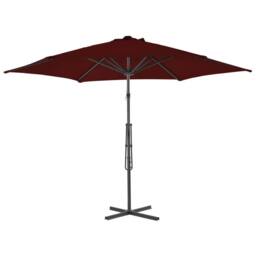 Berkfield Home Outdoor Parasol with Steel Pole Bordeaux Red 300x230 cm - thumbnail 1