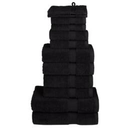 Berkfield Home 12 Piece Premium Towel Set SOLUND Black 600 gsm - thumbnail 2