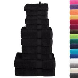 Berkfield Home 12 Piece Premium Towel Set SOLUND Black 600 gsm