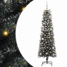 Berkfield Home Artificial Christmas Tree with 150 LEDs Green 43 x 43 x 150 cm - thumbnail 1