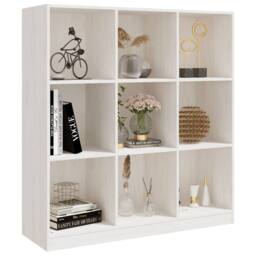 Berkfield Home Book Cabinet/Room Divider White 104x33.5x110 cm Solid Pinewood - thumbnail 4