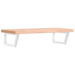 Berkfield Home Basin Shelf Wall Mounted Steel & Solid Wood Beech in Brown - thumbnail 1
