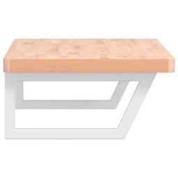 Berkfield Home Basin Shelf Wall Mounted Steel & Solid Wood Beech in Brown - thumbnail 5