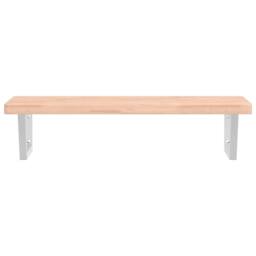 Berkfield Home Basin Shelf Wall Mounted Steel & Solid Wood Beech in Brown - thumbnail 4