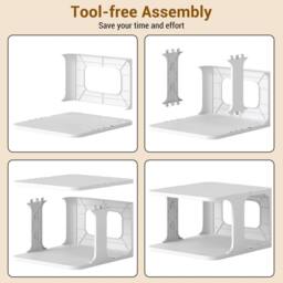 Costway 6-Tier Modern Stackable Shoe Rack Plastic Entryway Shoe Storage Shelf in White - thumbnail 7