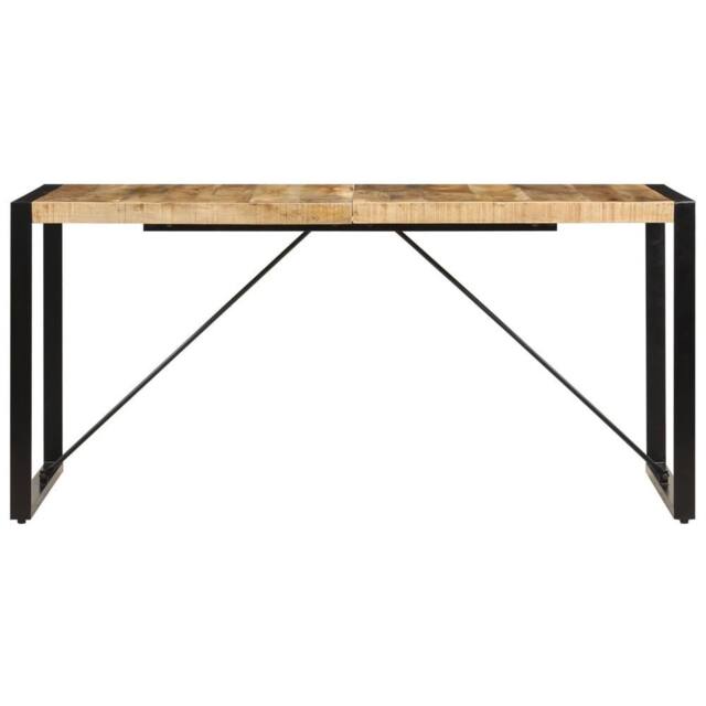 Berkfield Home Dense Dining Table 160x80x75 cm Solid Mango Wood in Brown - Size: 160 x 80 x 75 cm - image 1