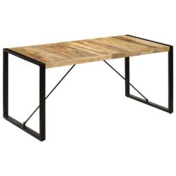 Berkfield Home Dense Dining Table 160x80x75 cm Solid Mango Wood in Brown - Size: 160 x 80 x 75 cm - thumbnail 9